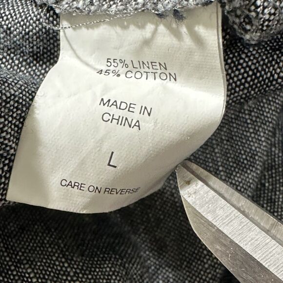 Soho Street NY&C Women's Large Linen Blend 3" Inseam Drawstring Shorts Gray - Picture 5 of 11